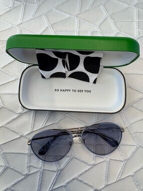 kate spade Light Blue Frame Sunglasses with Blue Tint Lenses
